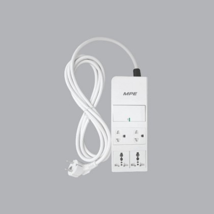 Ổ cắm di động (1 công tắc 2 cực 20A - 1 ổ cắm đôi 3 chấu - 2 ổ cắm đơn đa năng 1.5)