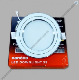 Đèn LED DOWNLIGHT 3S SERI - IP20 viền bạc - trắng  9W